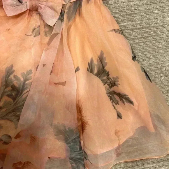 ASOS LUXE bow prom selkie
skirt mini sun dress in floral off shoulder cutouts - Picture 5 of 9